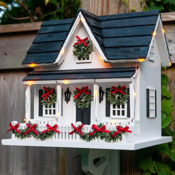 Holiday Bird House with LEDs Bird House - We Love Hummingbirds