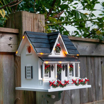 Holiday Bird House with LEDs Bird House - We Love Hummingbirds