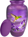 Hummingbird Adult Large Urn for Human Ashes - w Velvet Bag - We Love Hummingbirds