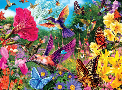 Hummingbird and Butterfly Garden - 1000 Piece Jigsaw Puzzle - We Love Hummingbirds