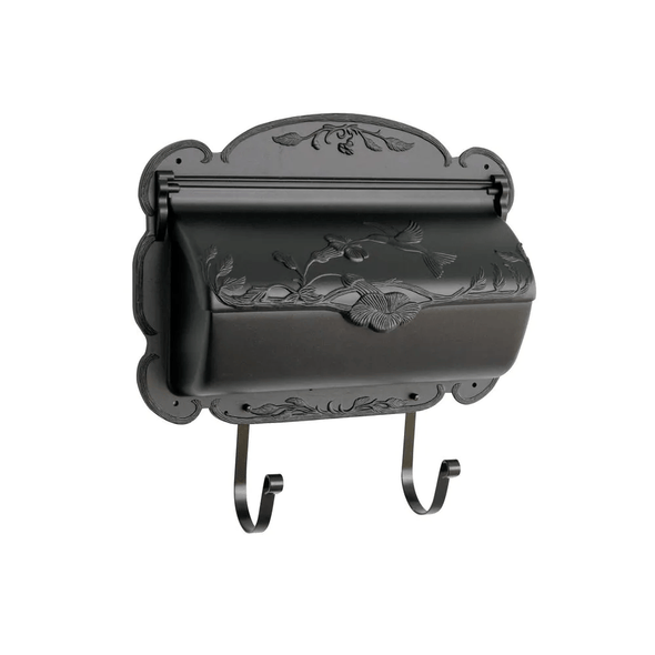 Hummingbird Black Wall Mount Horizontal Mailbox - We Love Hummingbirds