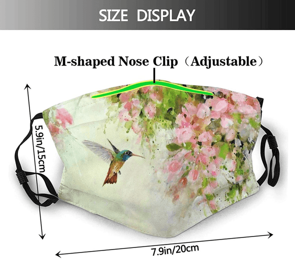 Hummingbird Face Mask Unisex Adult anti Dust Reusable Butterfly Mask 4Pack Masks (Send 10 Filters) - We Love Hummingbirds
