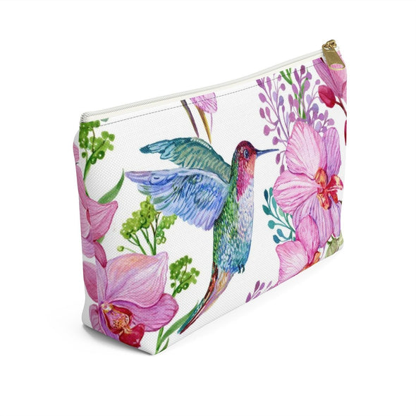 Hummingbird Flowers Accessory Pouch & Makeup Bag - We Love Hummingbirds