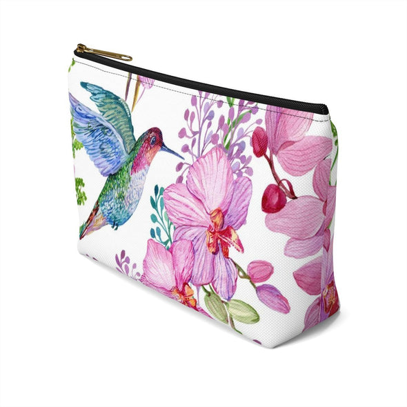 Hummingbird Flowers Accessory Pouch & Makeup Bag - We Love Hummingbirds