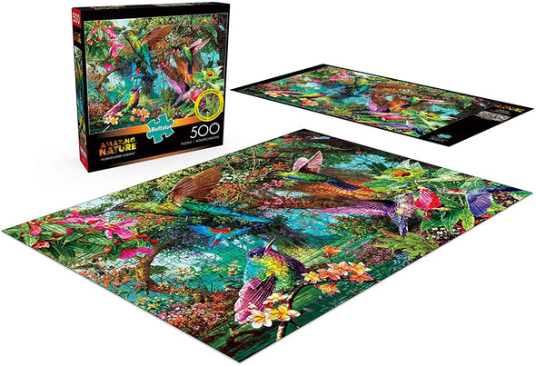 Hummingbird Garden - 500 Piece Jigsaw Puzzle with Hidden Images - We Love Hummingbirds