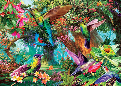 Hummingbird Garden - 500 Piece Jigsaw Puzzle with Hidden Images - We Love Hummingbirds