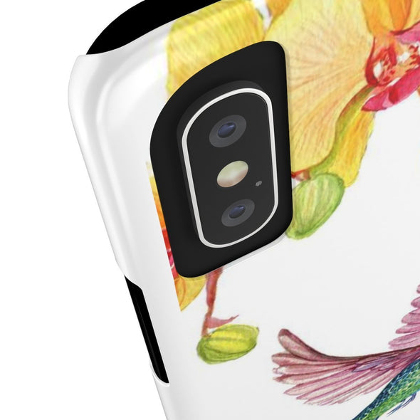 Hummingbird Garden Flowers Slim Phone Case for iPhone, Samsung Galaxy, and Android - We Love Hummingbirds