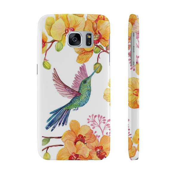 Hummingbird Garden Flowers Slim Phone Case for iPhone, Samsung Galaxy, and Android - We Love Hummingbirds