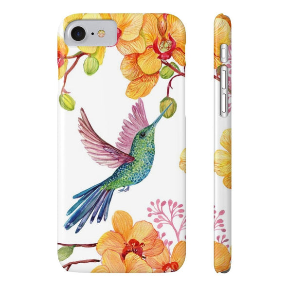 Hummingbird Garden Flowers Slim Phone Case for iPhone, Samsung Galaxy, and Android - We Love Hummingbirds