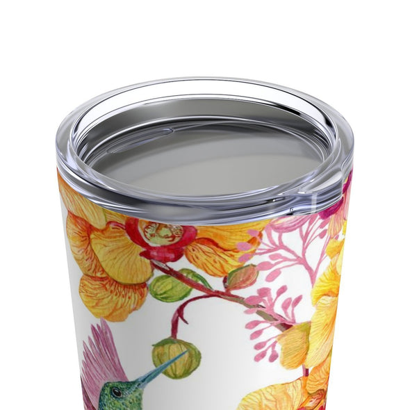 Hummingbird Garden Flowers Tumbler in 20oz Size - Perfect Gift Idea! - We Love Hummingbirds