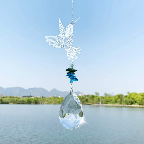 Hummingbird Hanging Suncatcher with Crystals - We Love Hummingbirds
