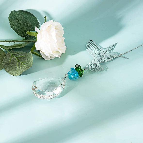 Hummingbird Hanging Suncatcher with Crystals - We Love Hummingbirds