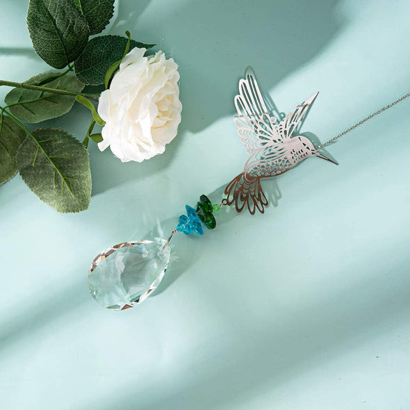 Hummingbird Hanging Suncatcher with Crystals - We Love Hummingbirds