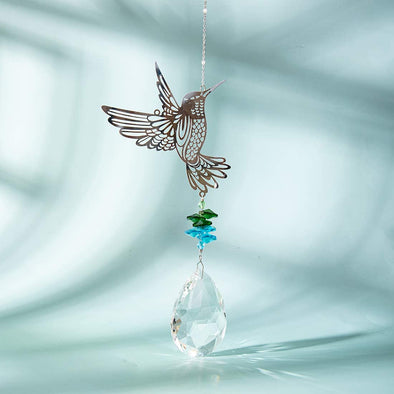 Hummingbird Hanging Suncatcher with Crystals - We Love Hummingbirds