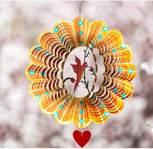 Hummingbird Lovebird Wind Spinner - We Love Hummingbirds