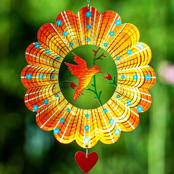 Hummingbird Lovebird Wind Spinner - We Love Hummingbirds