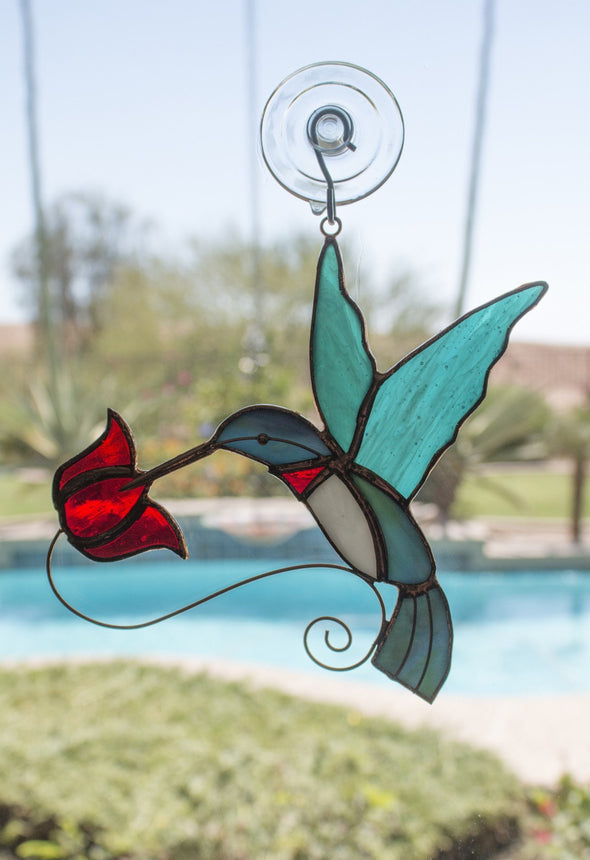 Hummingbird Stained Glass Sun Catcher for Window - Perfect Gift Idea for Hummingbird Lovers! - We Love Hummingbirds