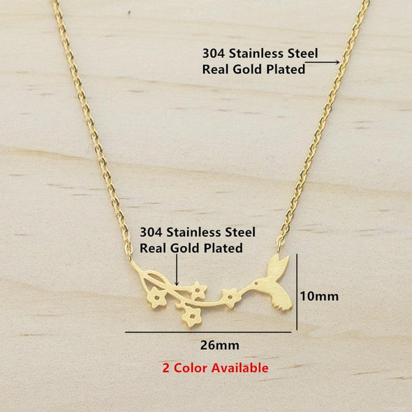Hummingbird Stainless Steel Necklace - We Love Hummingbirds