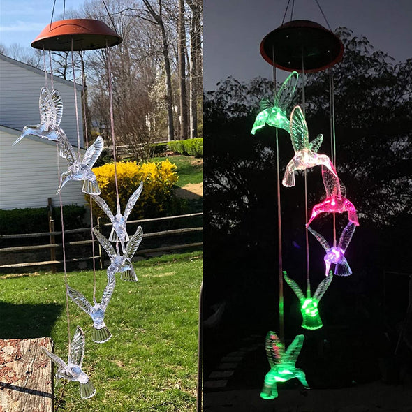 Hummingbird Wind Chimes - Solar - We Love Hummingbirds