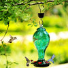 Large Blue Hand Blown Glass Hummingbird Feeder - Holds 36 oz of Nectar - We Love Hummingbirds