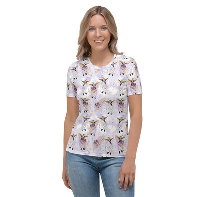 Lavender Hummingbirds All Over T-shirt - We Love Hummingbirds