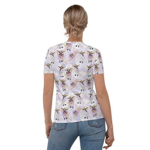 Lavender Hummingbirds All Over T-shirt - We Love Hummingbirds