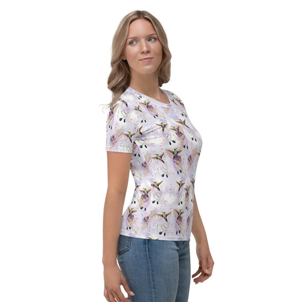 Lavender Hummingbirds All Over T-shirt - We Love Hummingbirds