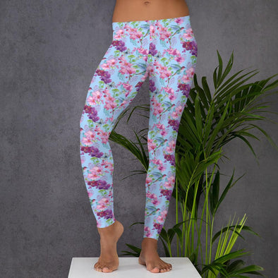 Light Blue Hummingbird Leggings - We Love Hummingbirds