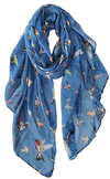 Lightweight Floral Hummingbird Print Cotton Scarves and Wraps - We Love Hummingbirds