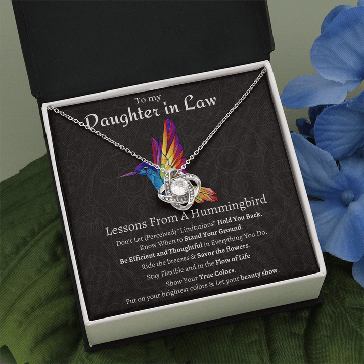 Love Knot Daughter in Law Lessons From a Hummingbird Necklace - We Love Hummingbirds