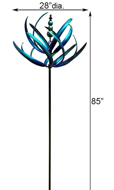 Marine Blue Kinetic Spring Reeds Vertical Spinner - We Love Hummingbirds