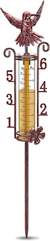 Metal Hummingbird Rain Gauge Stake - We Love Hummingbirds