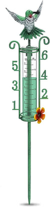 Metal Hummingbird Rain Gauge Stake - We Love Hummingbirds