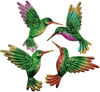 Metal Hummingbird Wall Art Decor, Metal Birds Outdoor Wall Sculpture Decoration Hanging for Deck , Garden Fence, Backyard, Patio, Bedroom, Living Room.4Pcs Outdoor Hanging Decoration - We Love Hummingbirds