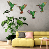 Metal Hummingbird Wall Art Decor, Metal Birds Outdoor Wall Sculpture Decoration Hanging for Deck , Garden Fence, Backyard, Patio, Bedroom, Living Room.4Pcs Outdoor Hanging Decoration - We Love Hummingbirds