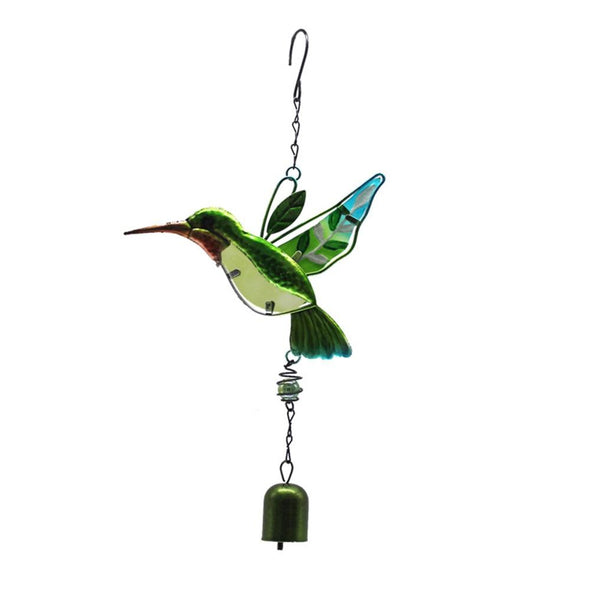 Metal Hummingbird Wind Chime Outdoor Kingfisher With Bell - We Love Hummingbirds
