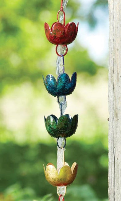 Multicolored Copper Lily Rain Chain - We Love Hummingbirds