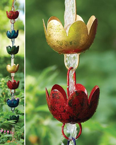 Multicolored Copper Lily Rain Chain - We Love Hummingbirds