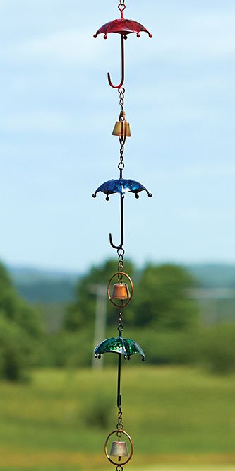 Multicolored Umbrella & Bell Copper Rain Chain - We Love Hummingbirds