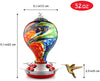 Nebula Hand Blown Glass Hummingbird Feeder- Holds 32 oz of Nectar - We Love Hummingbirds