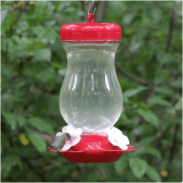Perky-Pet 132TF 24-Ounce Glass Top Fill Hummingbird Feeder,Red,Large - We Love Hummingbirds