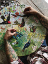 Piece and Love Hummingbirds 500 Piece Round Circle Jigsaw Puzzle - We Love Hummingbirds