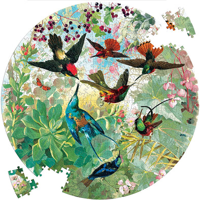 Piece and Love Hummingbirds 500 Piece Round Circle Jigsaw Puzzle - We Love Hummingbirds