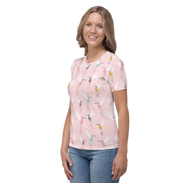 Pink Flying Hummingbirds All Over T-shirt - We Love Hummingbirds