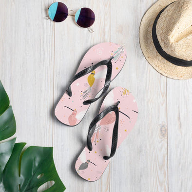 Pinky Hummingbird Flower Flip-Flops - We Love Hummingbirds