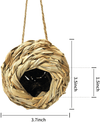 Puninoto Humming Bird Houses for outside Hanging, Natural Grass Hanging Bird Hut, Hand Woven Hummingbird Nest, Large Wren Finch Bird House for Garden Window Outdoor Home Decoration, 3 Pack - We Love Hummingbirds