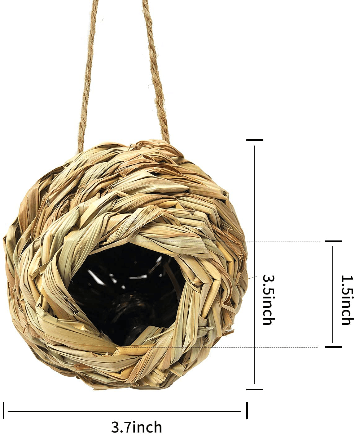 Outdoor Hanging Hand Made Nest Bird Hut Hand Woven Humming Natural