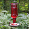 Red Antique Bottle Hummingbird Feeder - Holds 24 oz of Nectar - We Love Hummingbirds