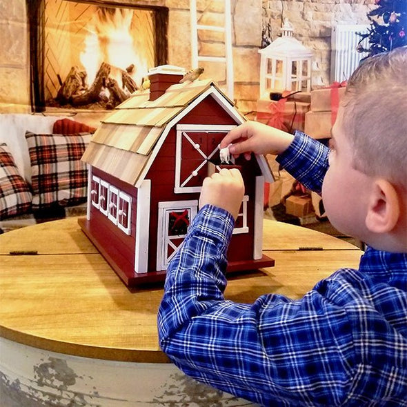 Red Christmas Barn Advent Calendar - We Love Hummingbirds