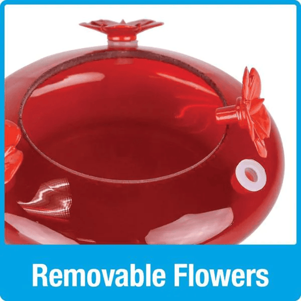 Red Crackle Modern Top Fill Hummingbird Feeder - We Love Hummingbirds